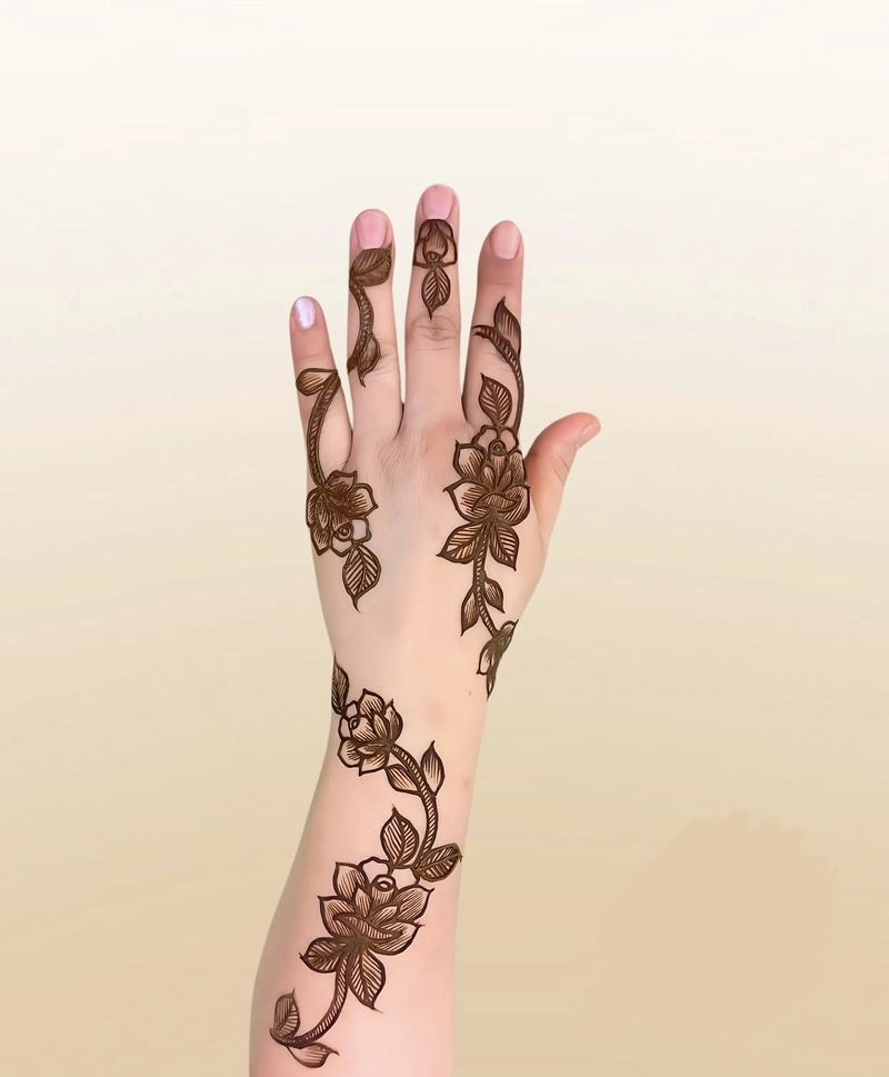 3d back hand mehndi design