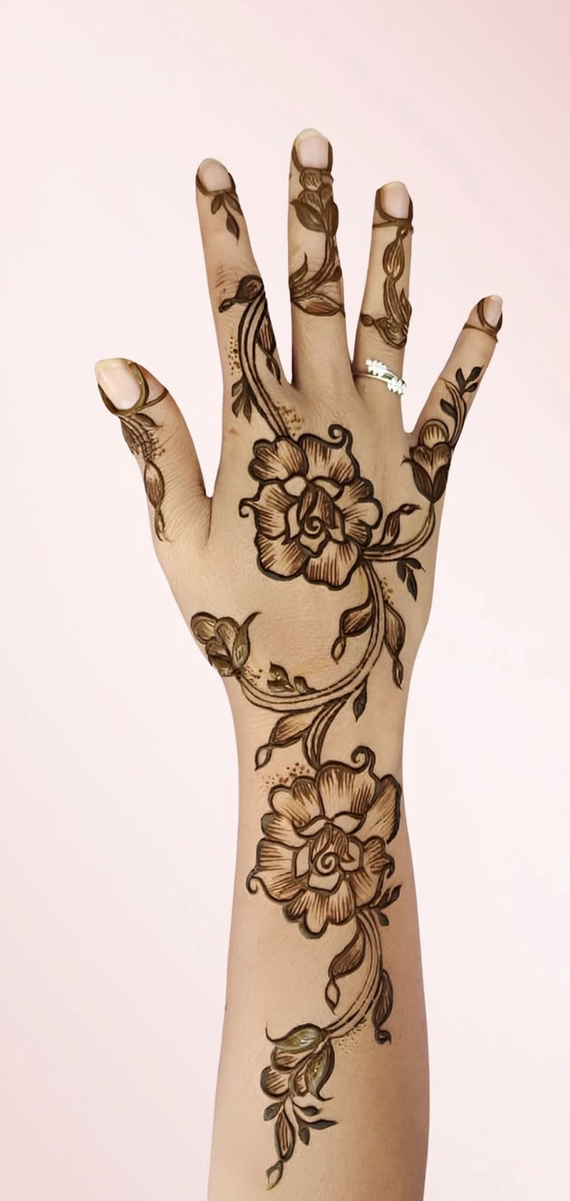 3d mehndi design back hand full arabic