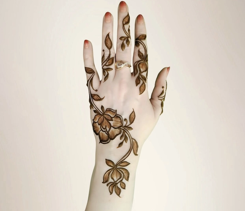 3d mehndi design back hand full