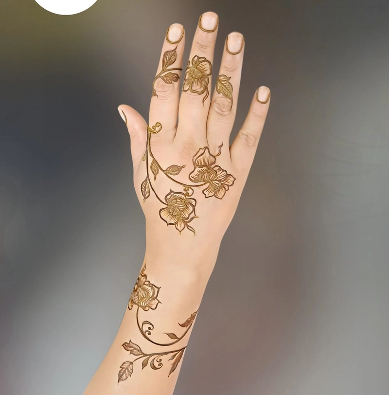 3d mehndi design back hand simple and beautiful