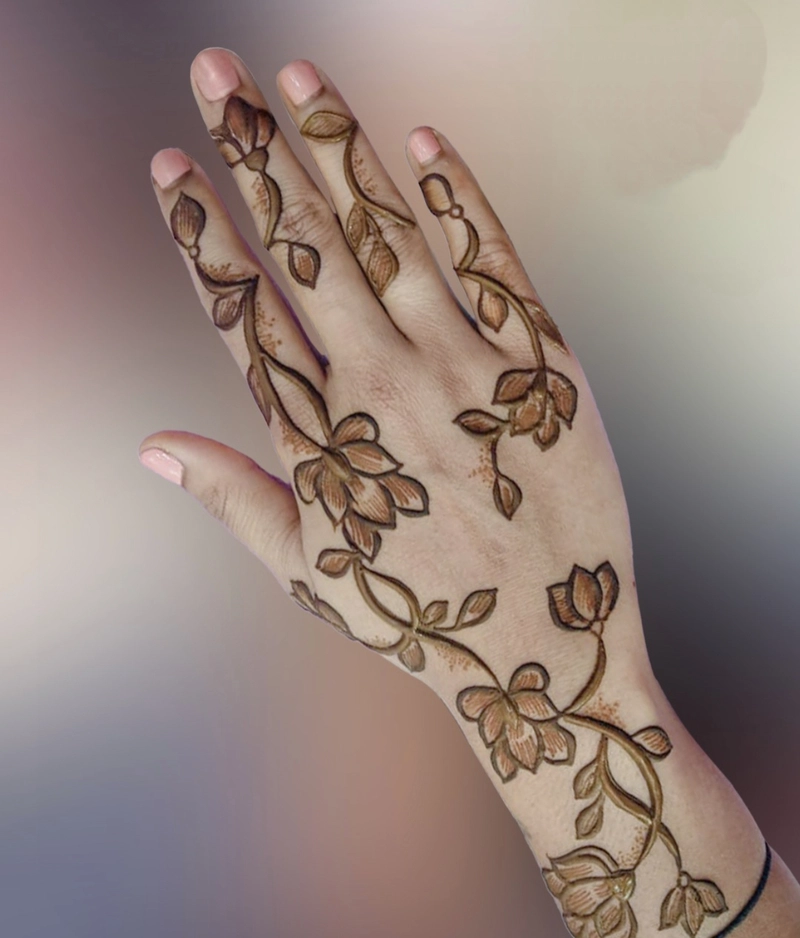 3d mehndi design back side