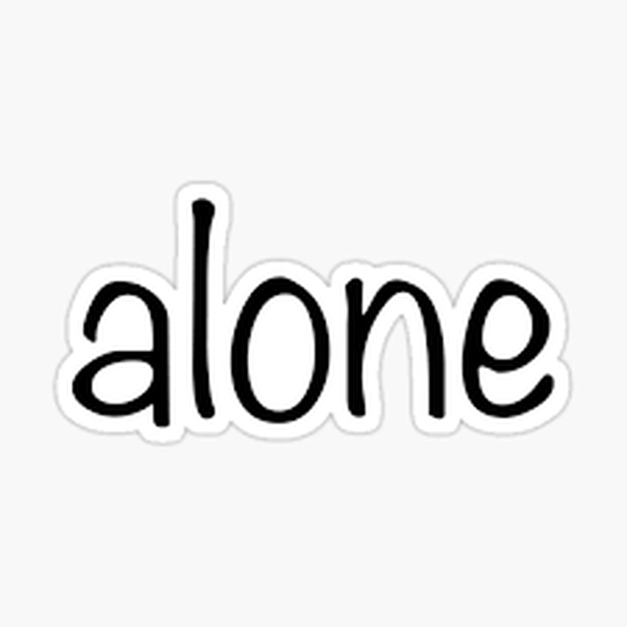 Alone sticker text