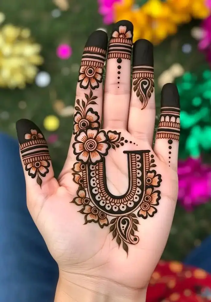Creative U Mehndi Design Images