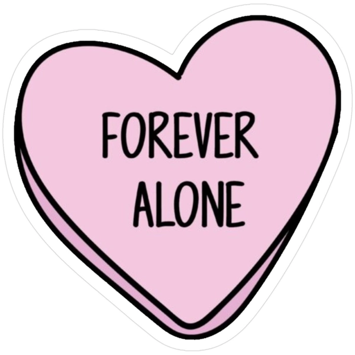 Sticker heart alone
