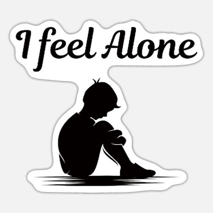 Sticker sad boy alone