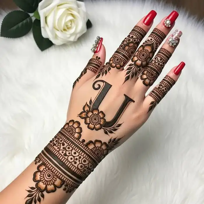 Unique U Mehndi Design Patterns