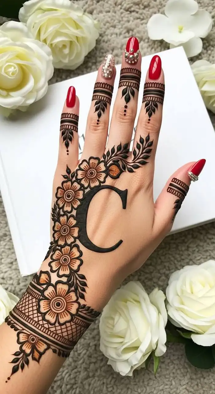 a and c mehndi design