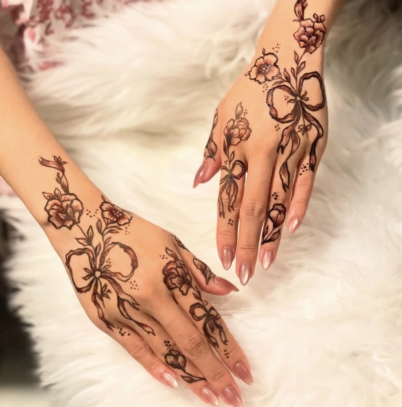 aesthetic mehndi design back hand