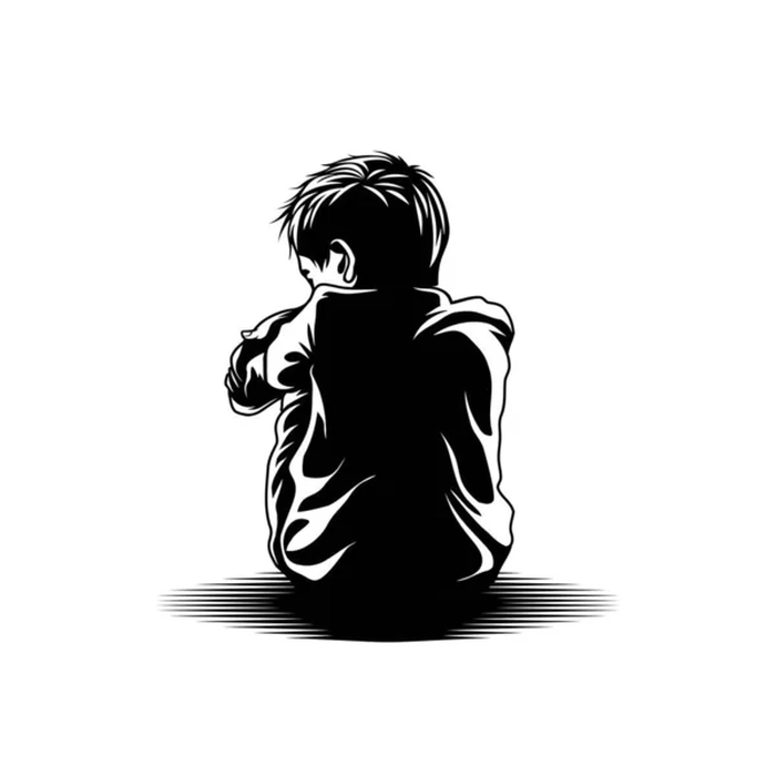 alone boy sticker pic png