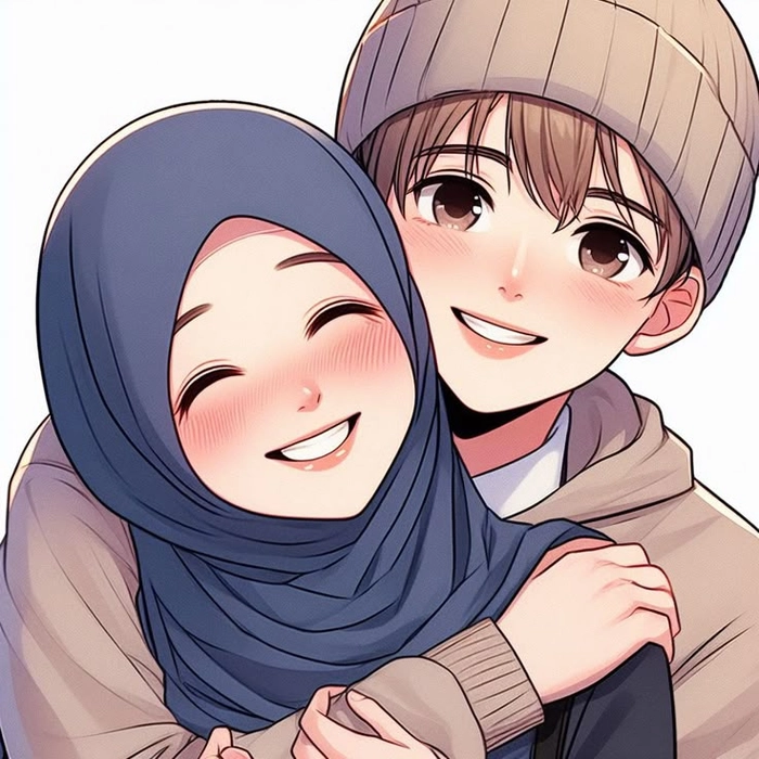 arabian couple hugging dp