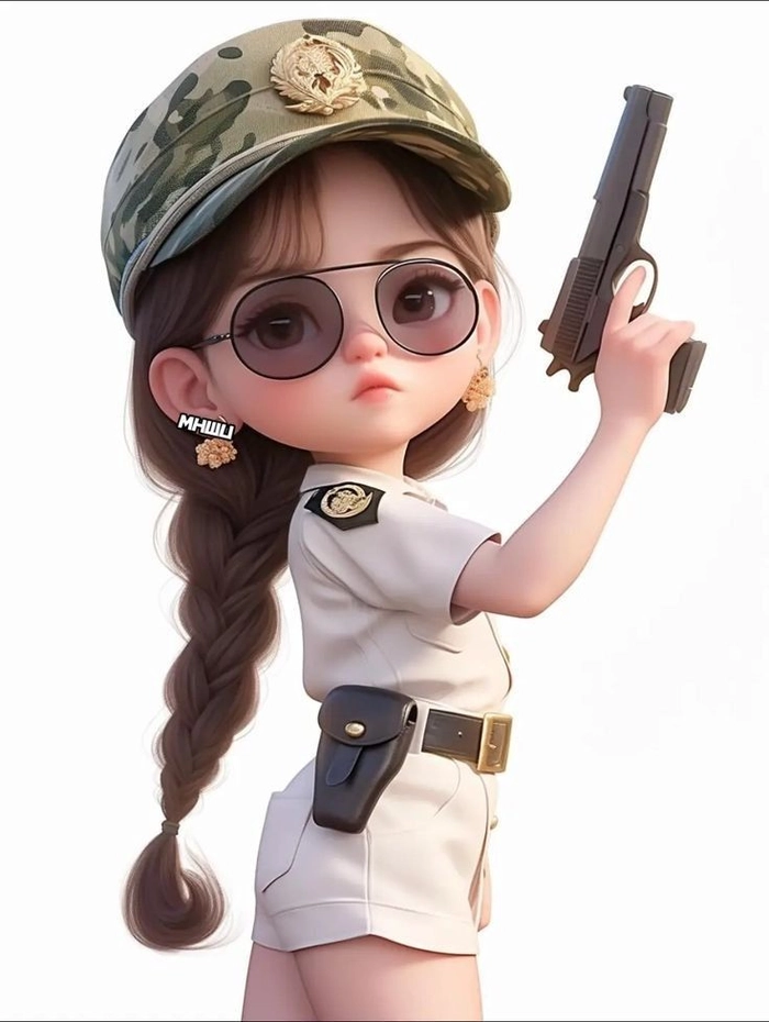 attitude cute cartoon girl
