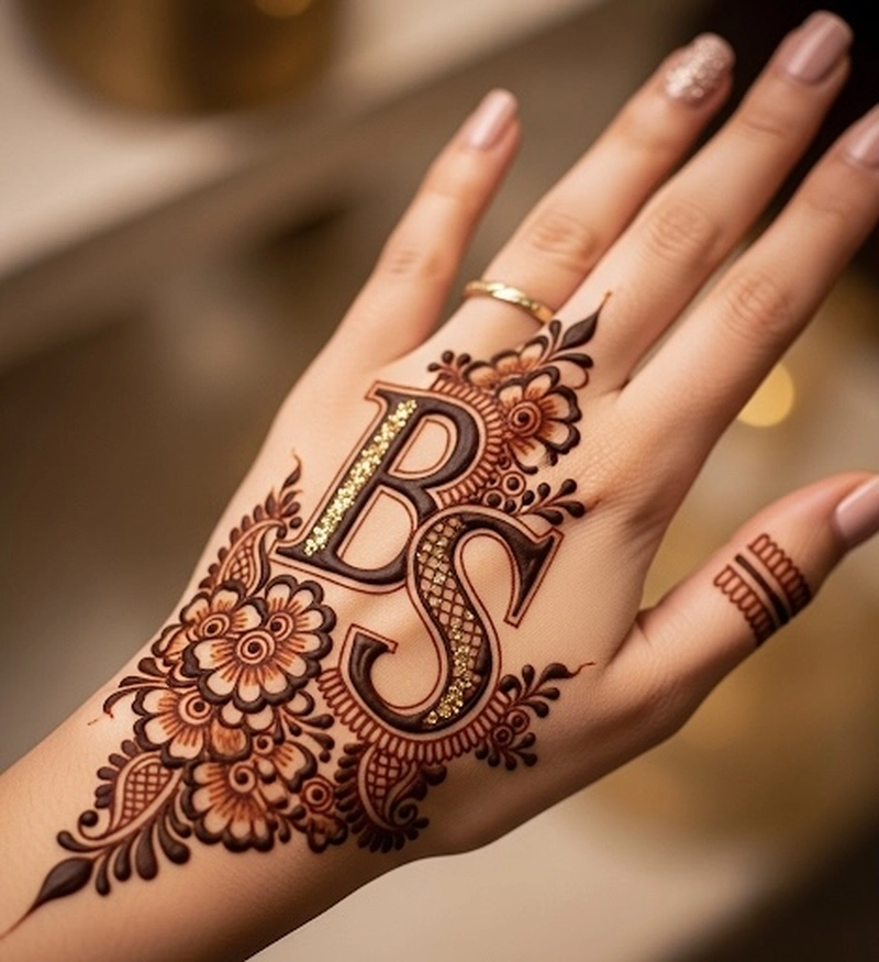 b and s mehndi design