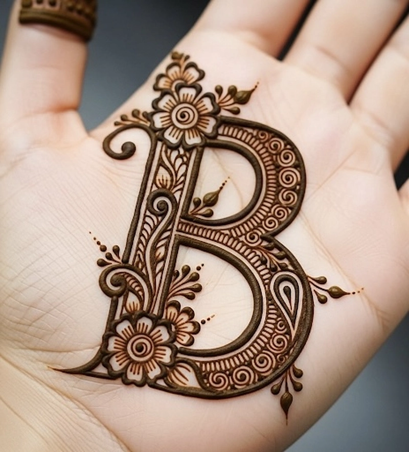 b naam ki mehndi design