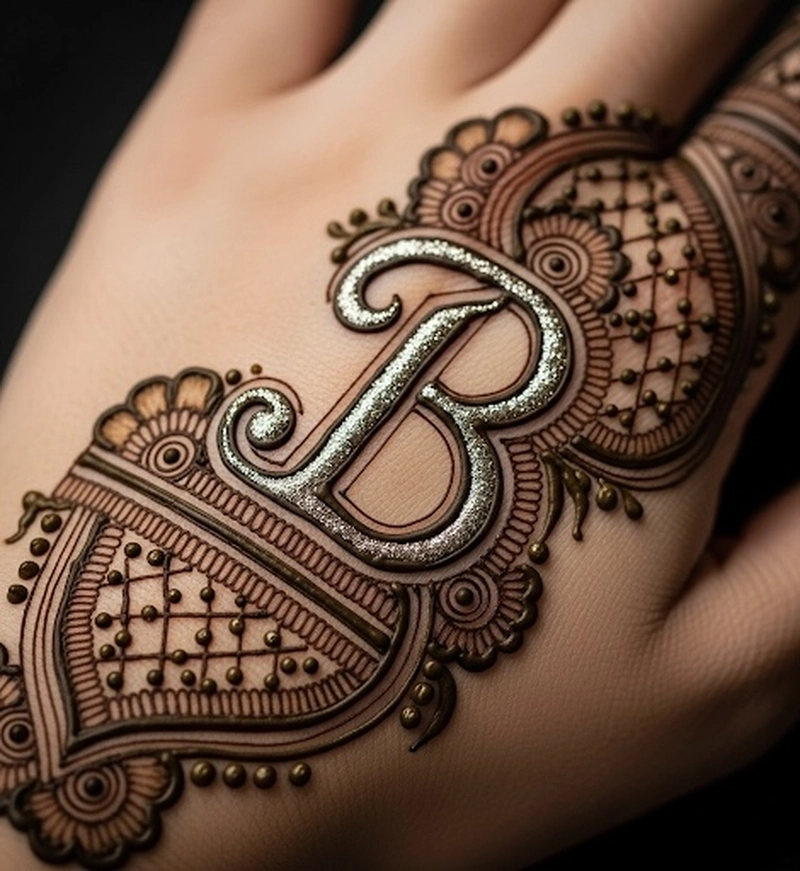 b name ki mehndi design