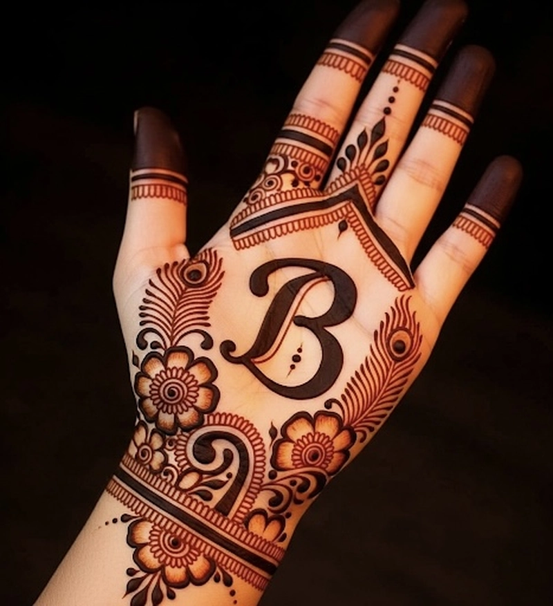 b tattoo mehndi design images