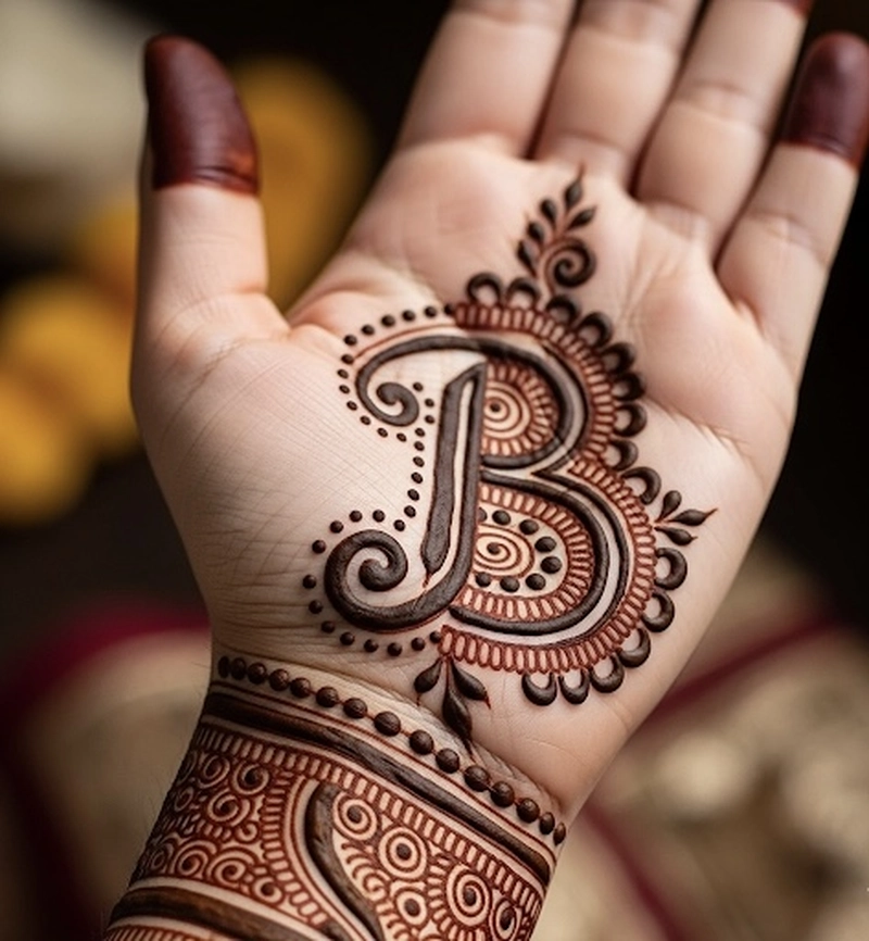 b tattoo mehndi designs