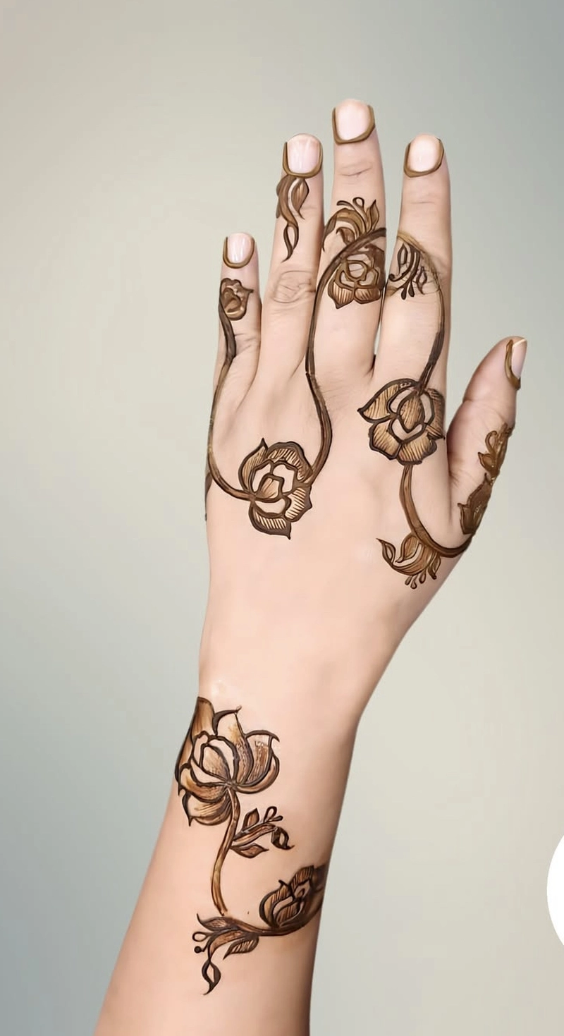 back hand 3d mehndi design