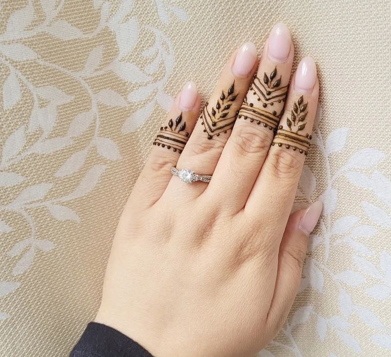 back side mehndi design only fingers