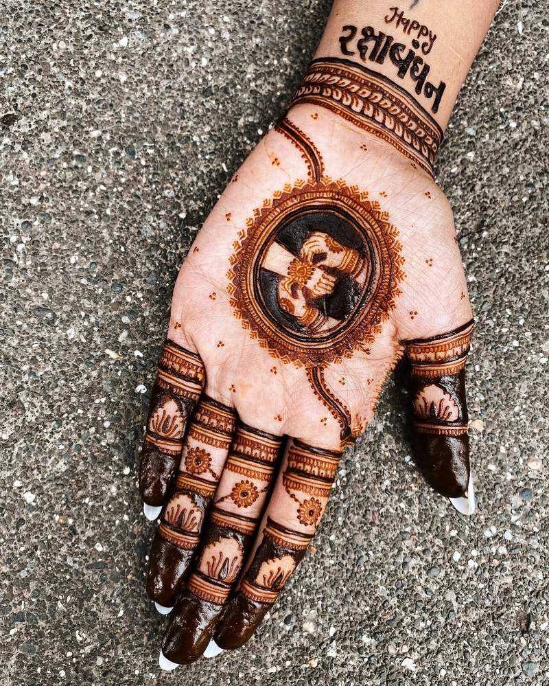 back side mehndi design raksha bandhan