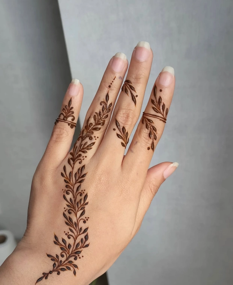 beautiful mehndi design only fingers