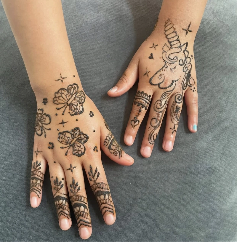 beautiful unicorn mehndi design