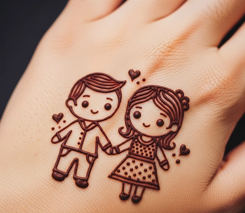 best couple mehndi design pic
