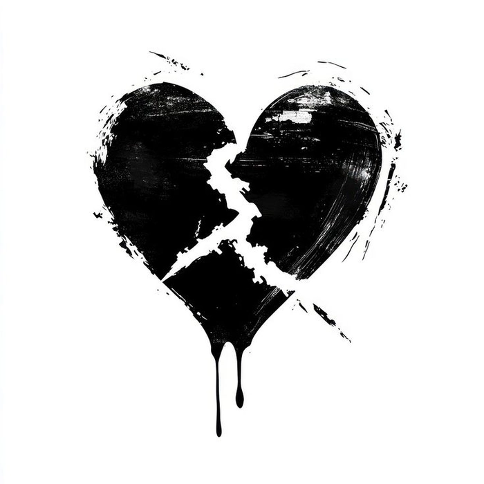 black broken heart dp for instagram