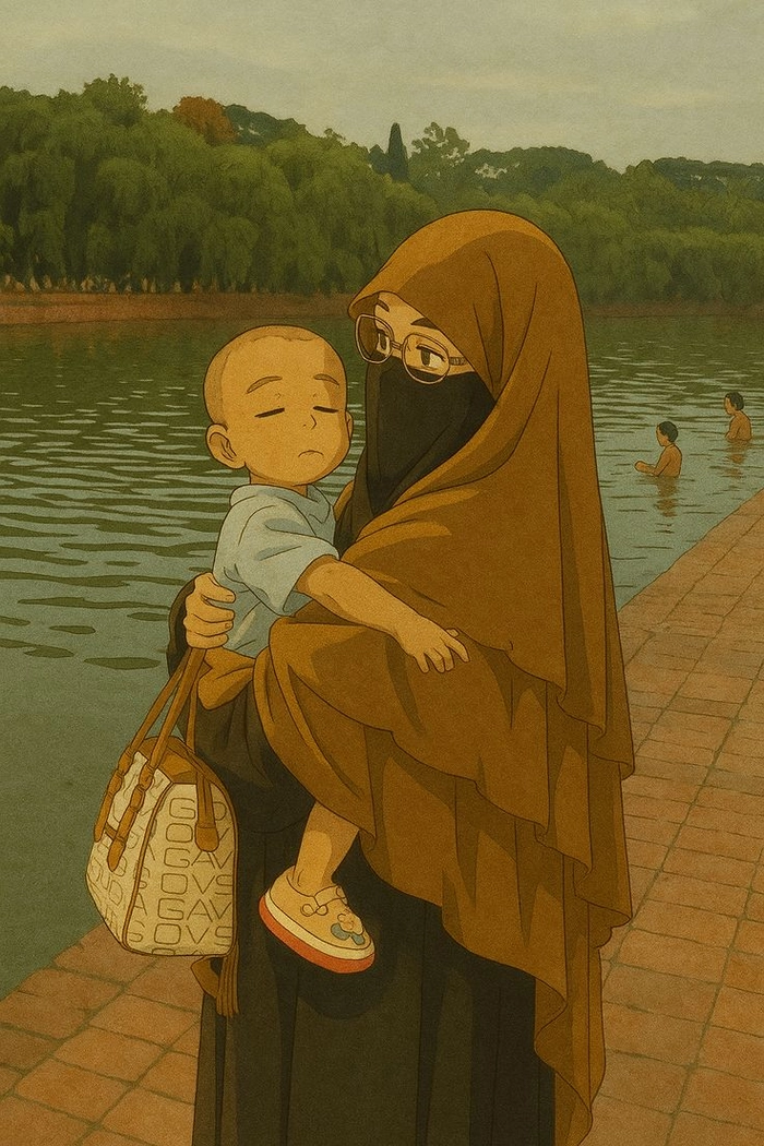 black hijab girl dp cartoon for instagram