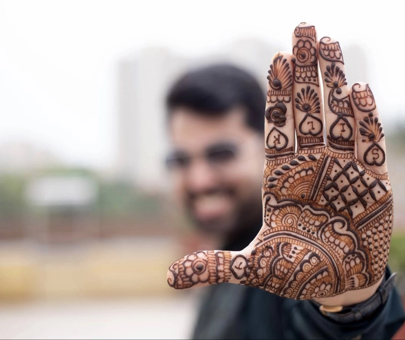 bride groom mehendi designs