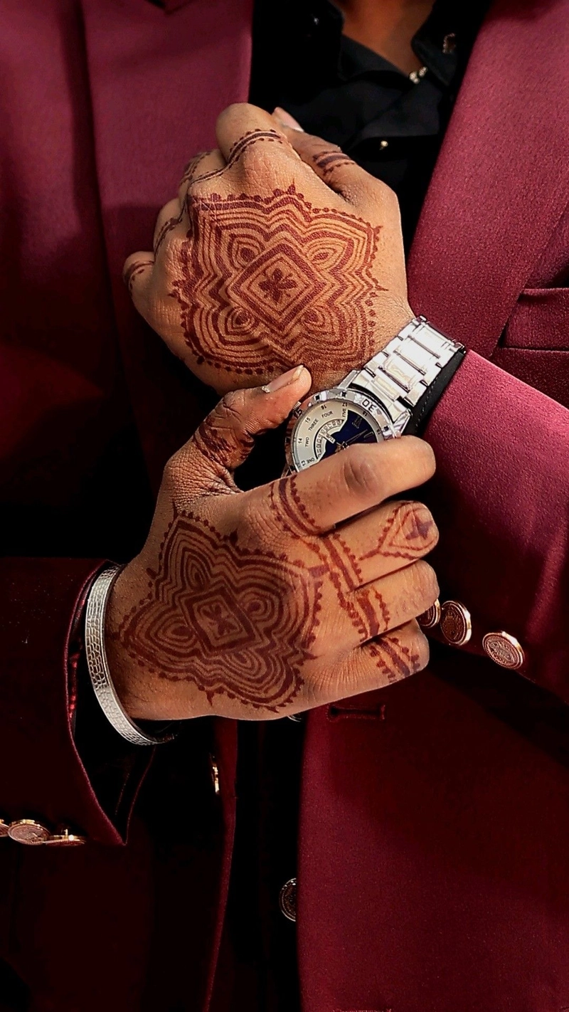 bride groom mehndi design simple full hand