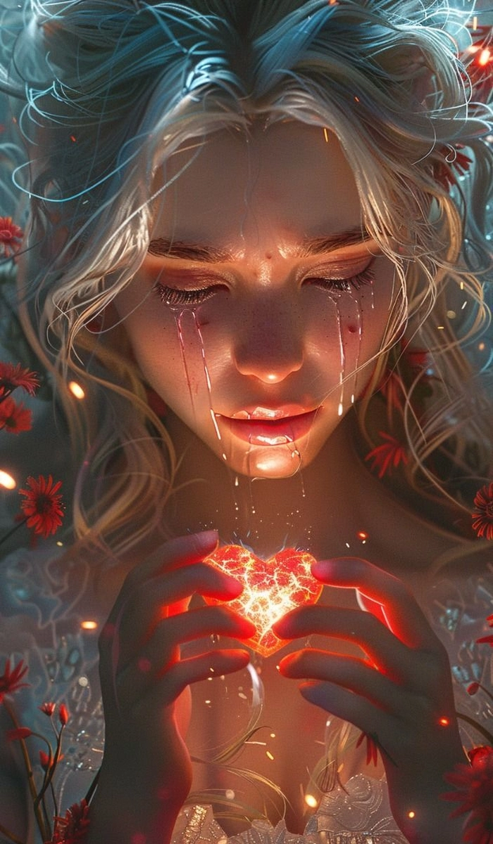 broken heart dp girl cartoon for whatsapp