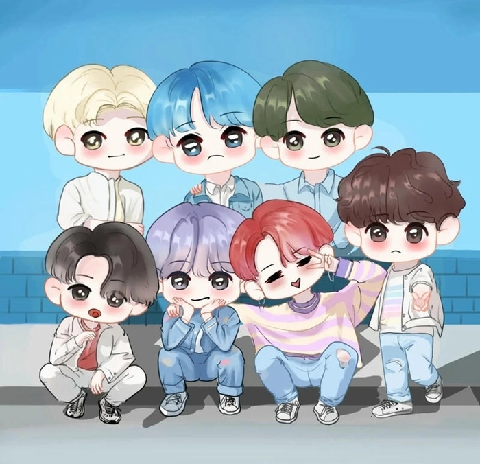 bts pics for dp cartoon chibi
