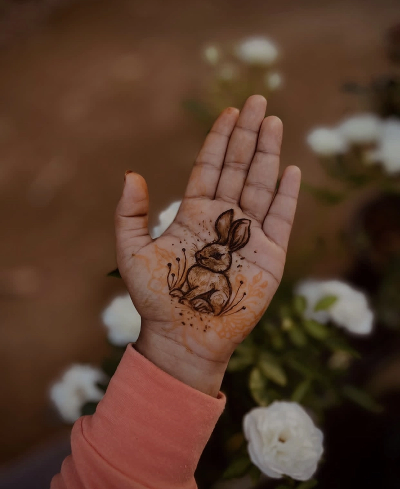 bunny mehndi design photo