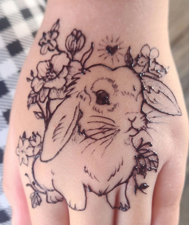 bunny mehndi design