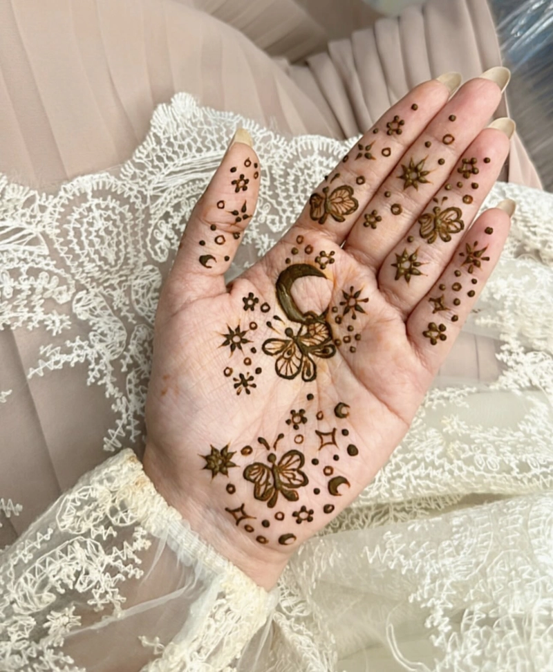 butterfly mehndi design for back hand