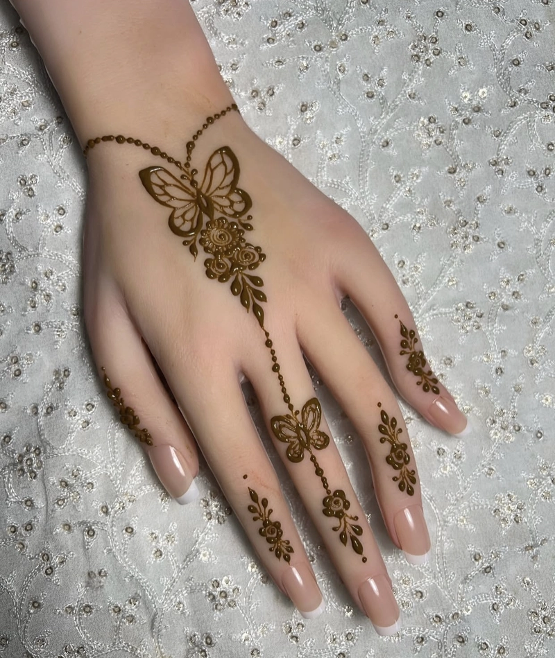 butterfly mehndi design photo