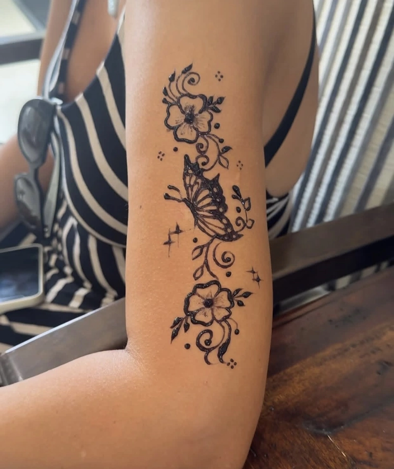 butterfly mehndi design tattoo