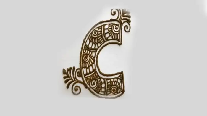 c letter mehndi designs