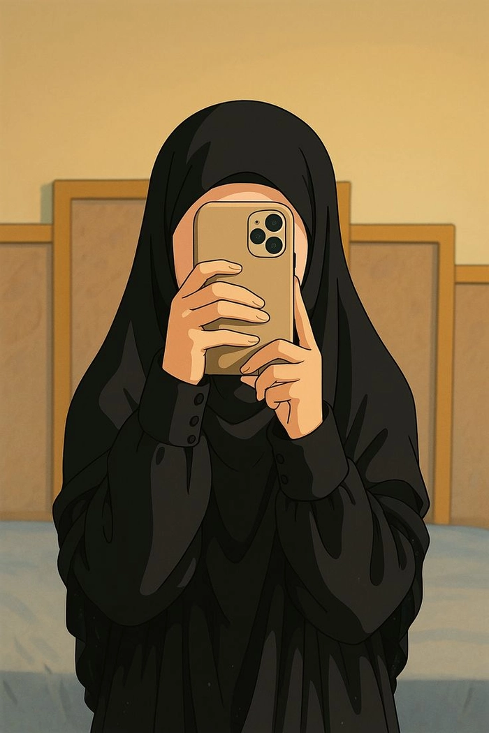 cartoon hijab girl dpz