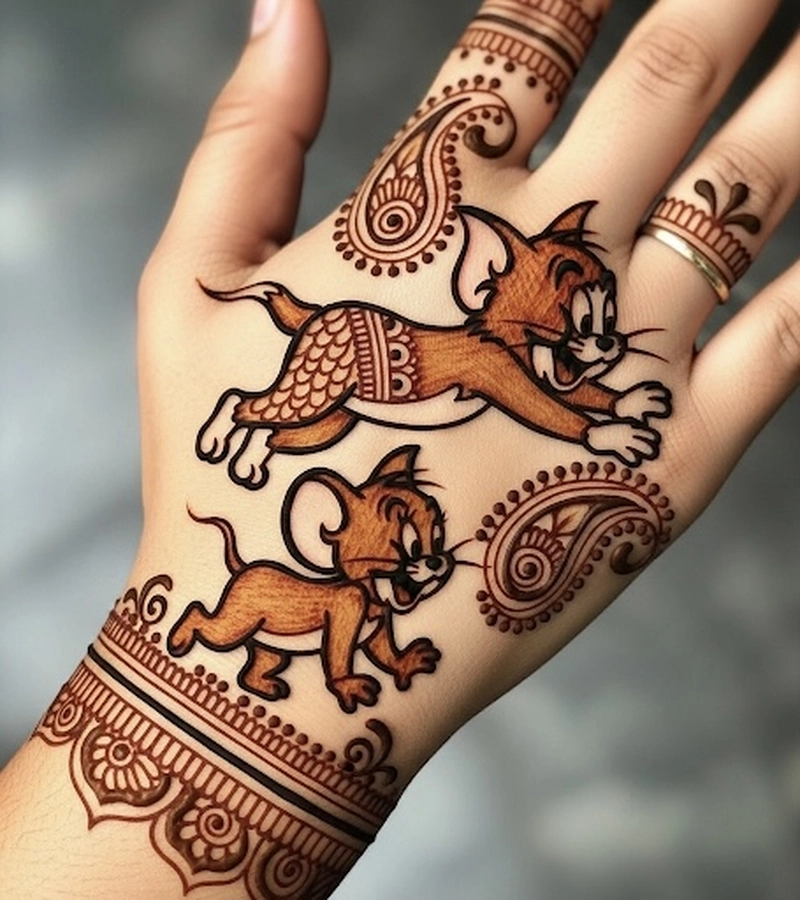cartoon mehndi design full
