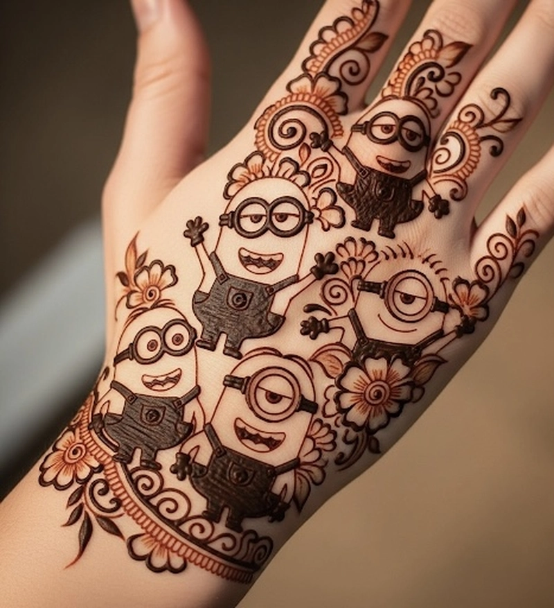 cartoon mehndi design