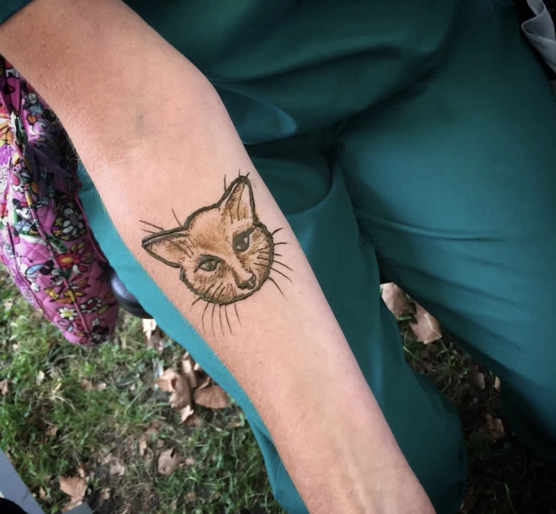 cat henna design simple