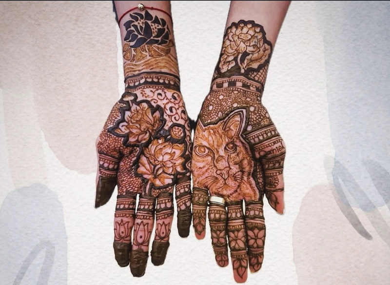 cat henna design