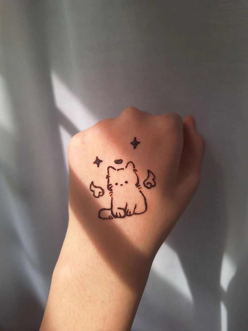 cat mehendi simple