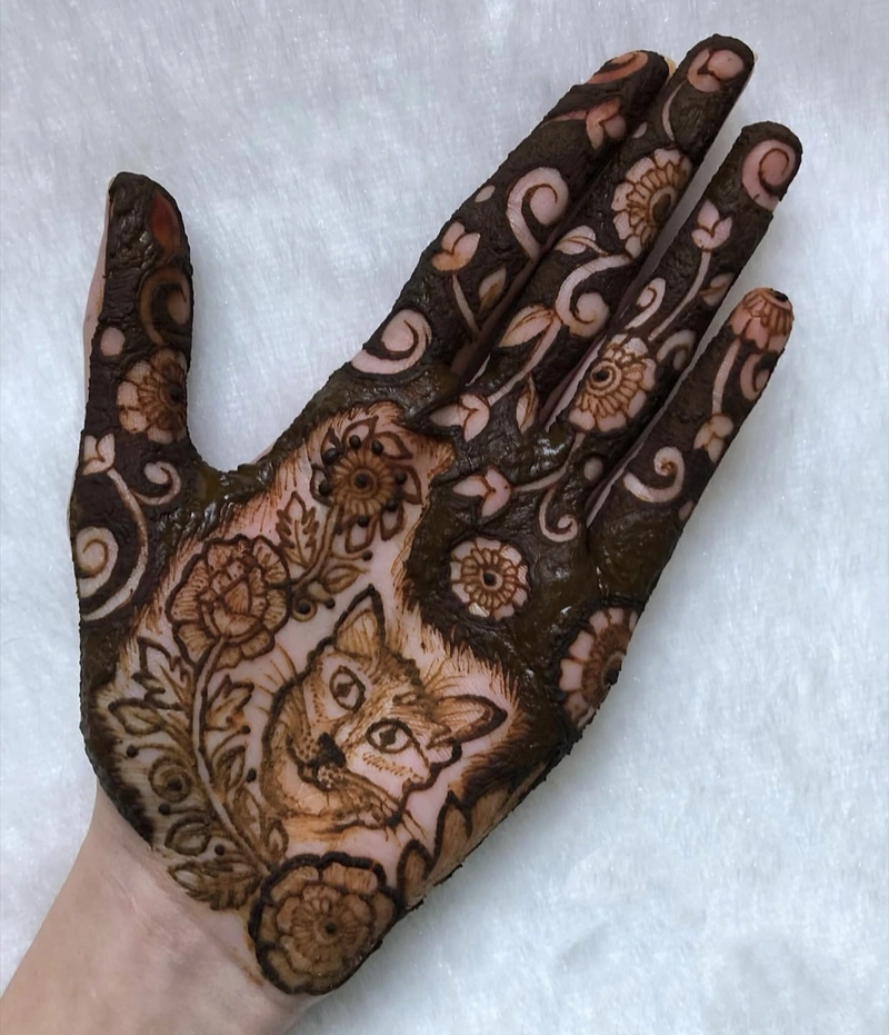 cat mehndi designs