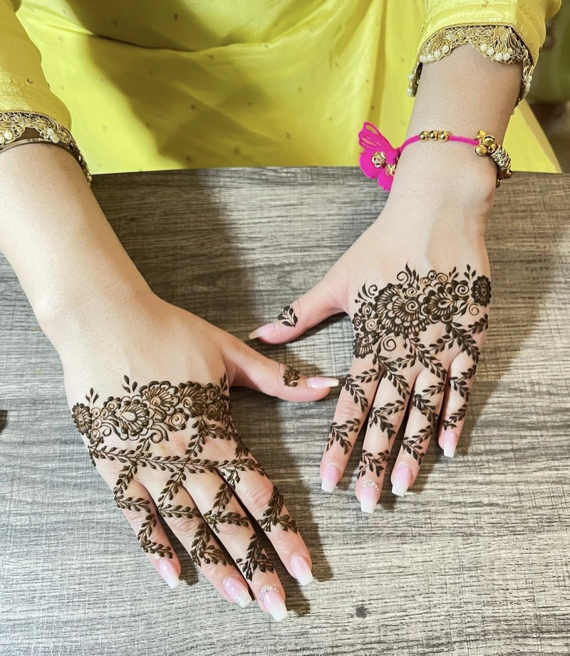 checks design mehndi