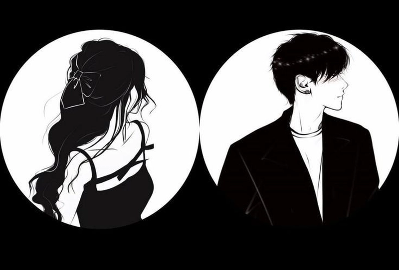 couple dp for instagram half half aesthetic black and white