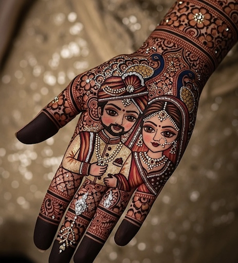 couple dress for mehndi function