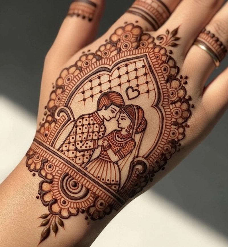 couple mehndi design back side