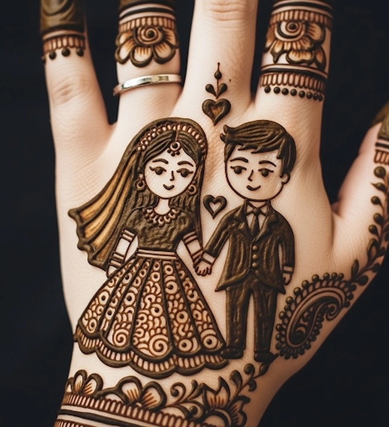 couple mehndi design full hand